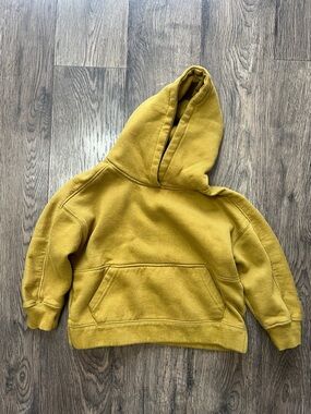Zara Kids Mustard Hooded Sweatshirt - Yellow Pullover - Size 6